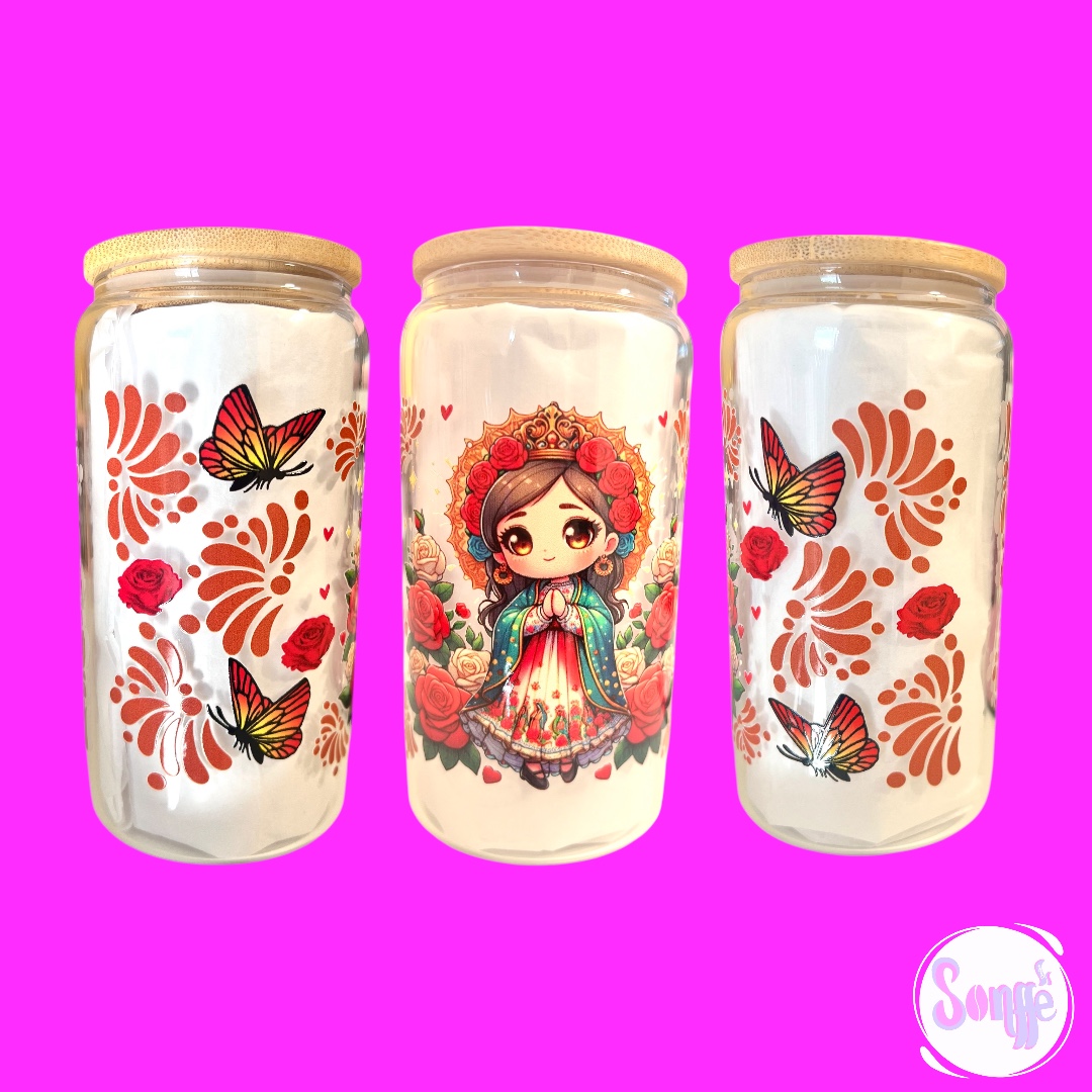 Glass can Virgencita 18